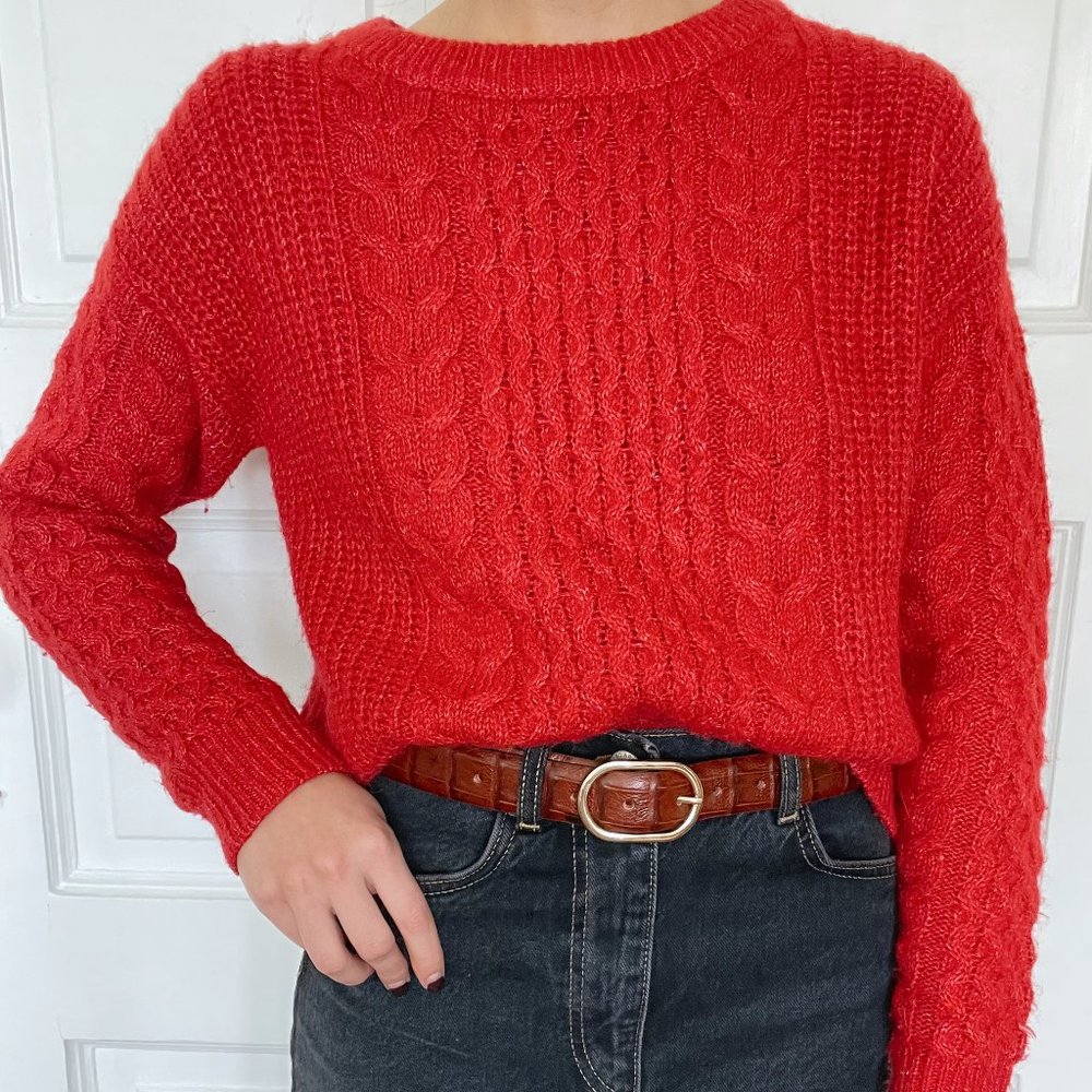 Abercrombie & Fitch Cable Knit Crew Neck Sweater